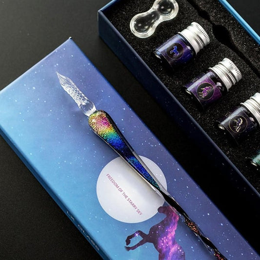 (🎁Weihnachten heißer Verkauf🎁)2023 Kalligraphie Glas Dip Pen Tintenset