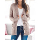 DAMEN HERBST CASUAL LANGARM KNOPF VORNE OFFEN VORDERSEITE STRICKJACKE MIT ZOPFMUSTER (KAUFEN 2 VERSANDKOSTENFREI)